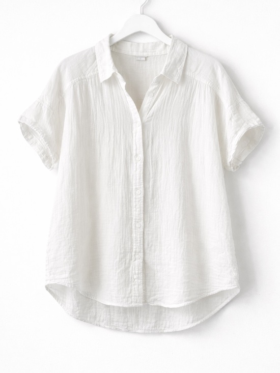 Sonoma Goods For Life Tops - Sonoma White Cotton Gauze Top Coastal Boho Button Down Relaxed L
